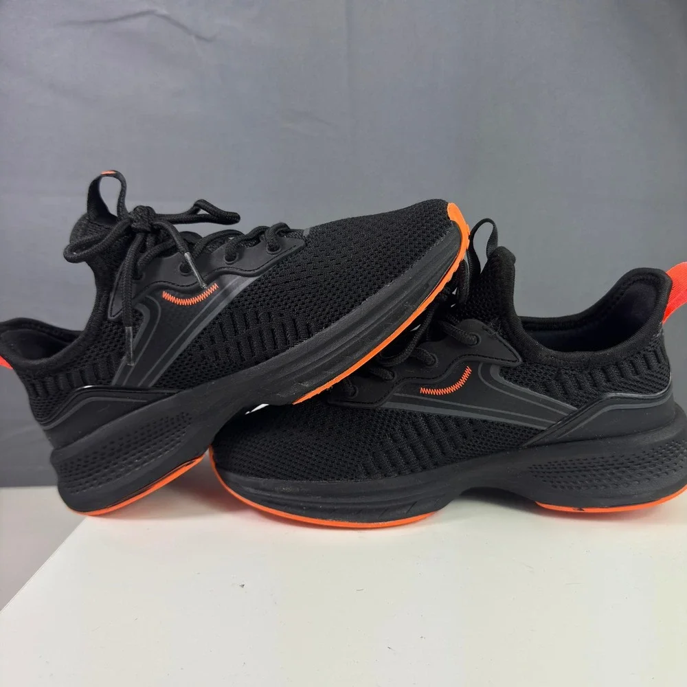 BAAS PLOA Mens Size 5.5 Black Orange Athletic Trail Running Shoes Sneakers